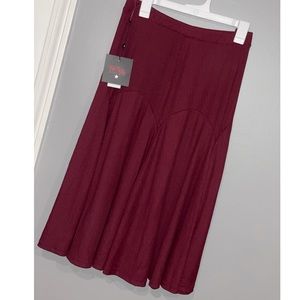 Midi Burgandy Skirt